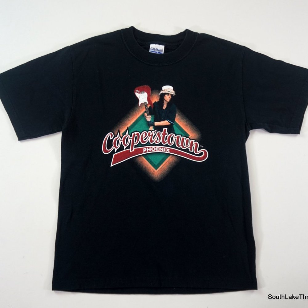 VINTAGE Alice Cooper Shirt Adult Small Black Cooperstown Phoenix Restaurant